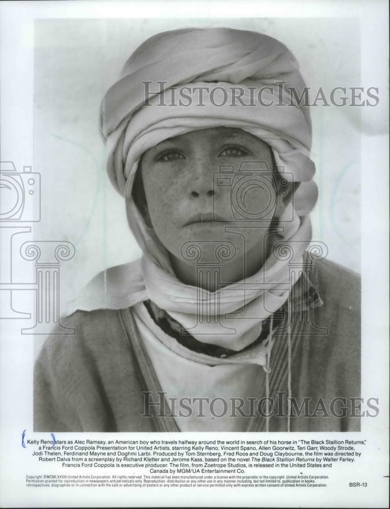 1983, Actor Kelly Reno wearing turban in &quot;The Black Stallion Returns&quot; - Historic Images