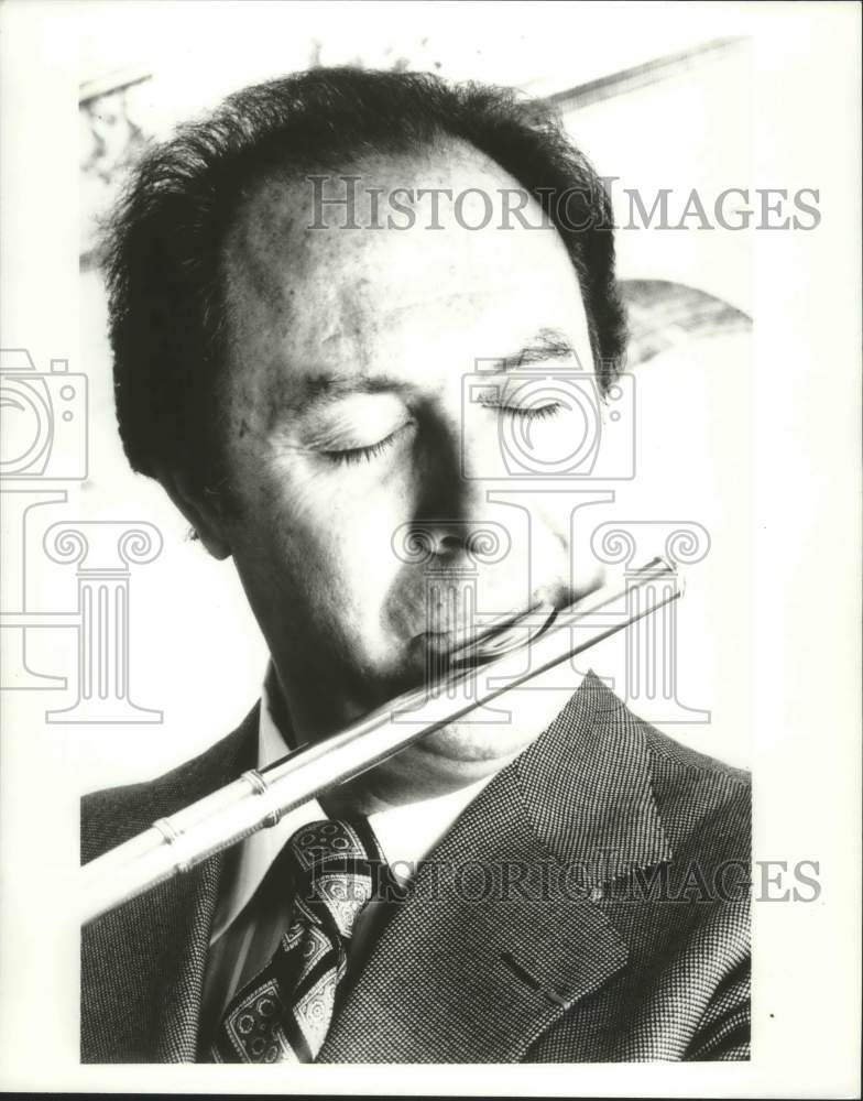 1979, Flutist Jean-Pierre Rampay playing the flute - mjp23653 - Historic Images