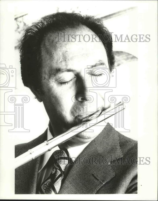 1979, Flutist Jean-Pierre Rampay playing the flute - mjp23653 - Historic Images