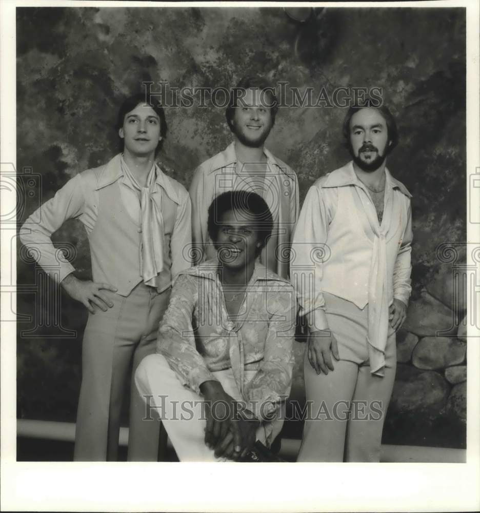 1980, Marcos Godreau &amp; band members of &quot;Raintree,&quot; Trader Jack&#39;s - Historic Images