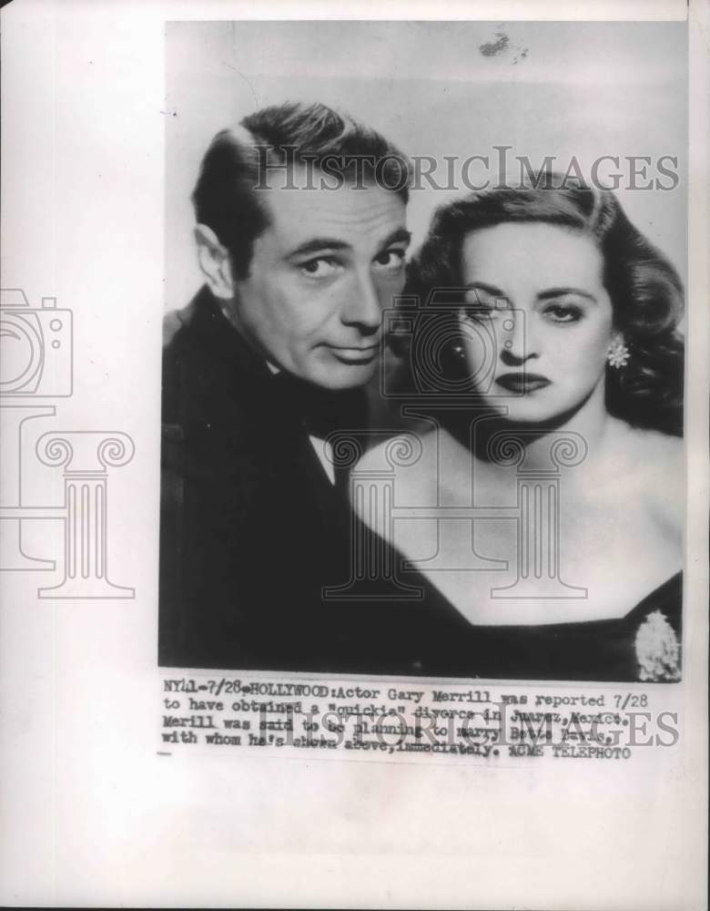 1950, Actors Gary Merrill and Betty Davis - mjp23715 - Historic Images