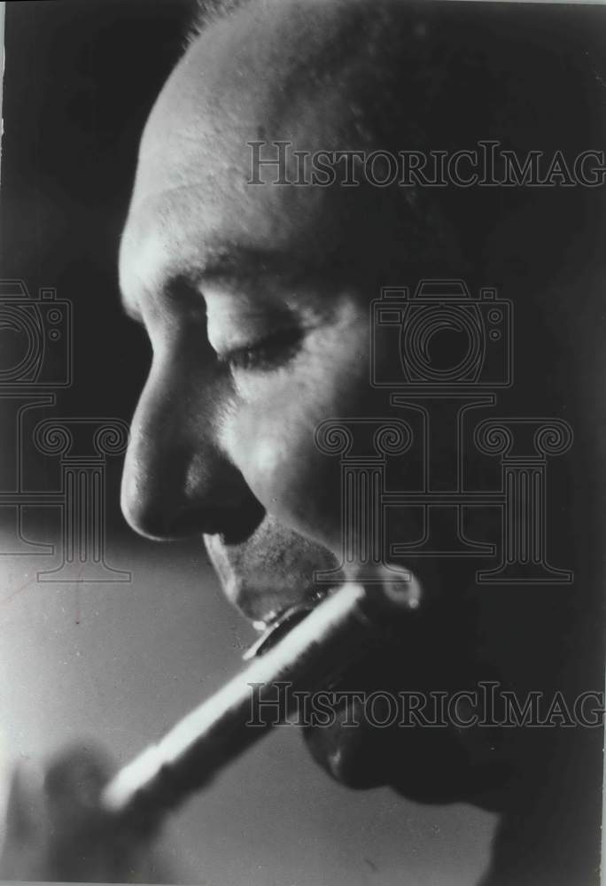 1966, Flutist Jean-Pierre Rampal plays music - mjp23738 - Historic Images