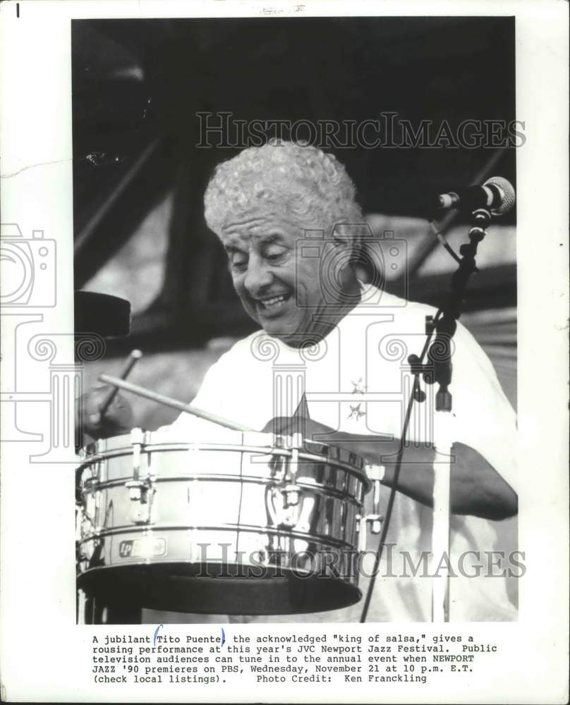 1990, Musician Tito Puente at the JVC Newport Jazz Festival - Historic Images