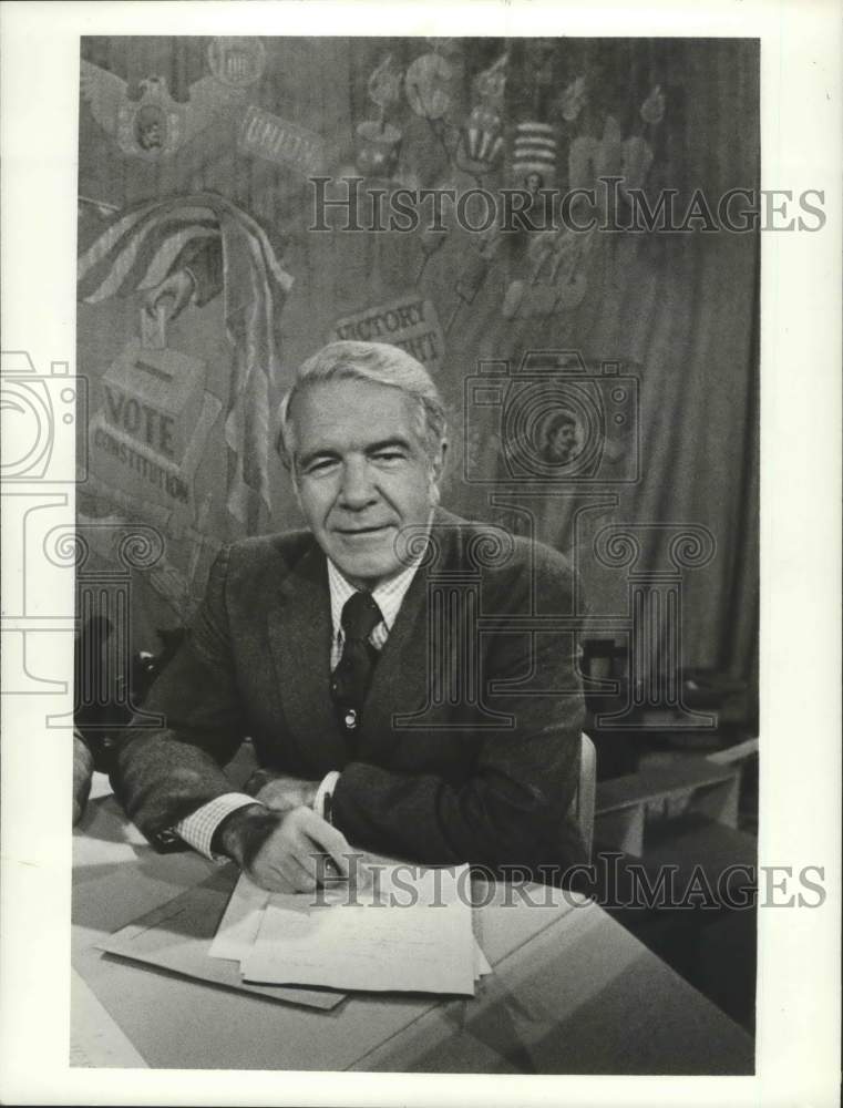 1976, Harry Reasoner, ABC News Correspondent and Anchorman - Historic Images