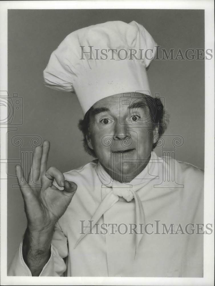 1980 Press Photo Actor Bert Remsen as chef Mario in TV's "It's a Living" - Historic Images