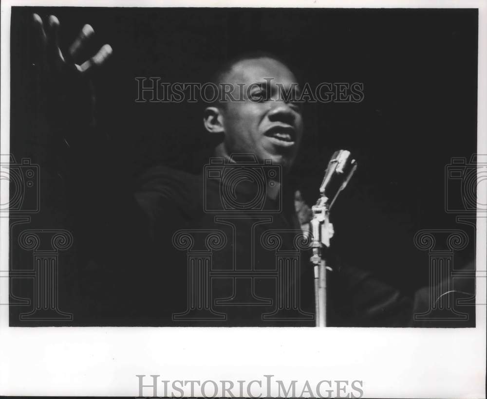 1968, Father Clarence J. Rivers concert at Marquette U High School - Historic Images