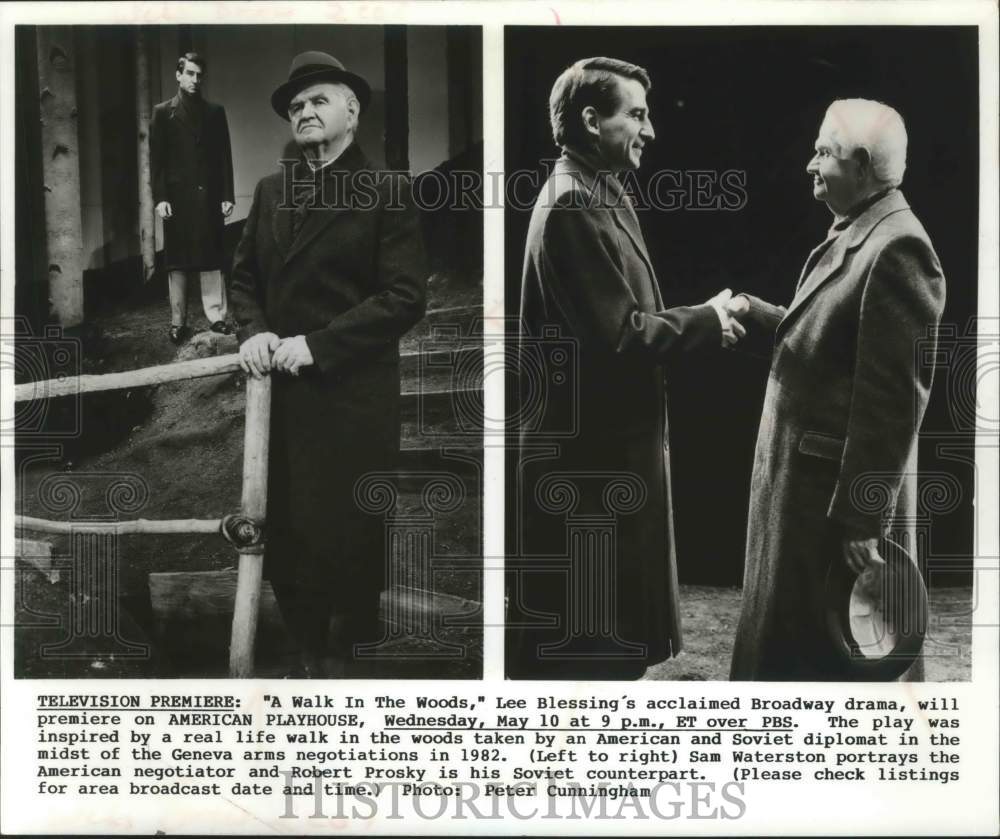 1989, Robert Prosky &amp; Sam Waterston in &quot;A Walk In The Woods&quot; - Historic Images