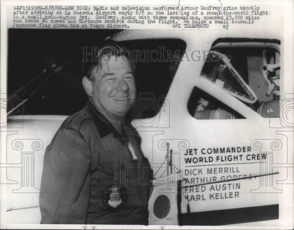 1966, Arthur Godfrey at La Guardia Airport - mjp24331 - Historic Images