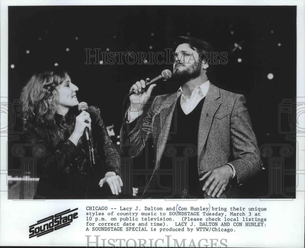 1981, Country singers Lacy Dalton &amp; Con Hunley, &quot;Soundstage&quot; Chicago - Historic Images