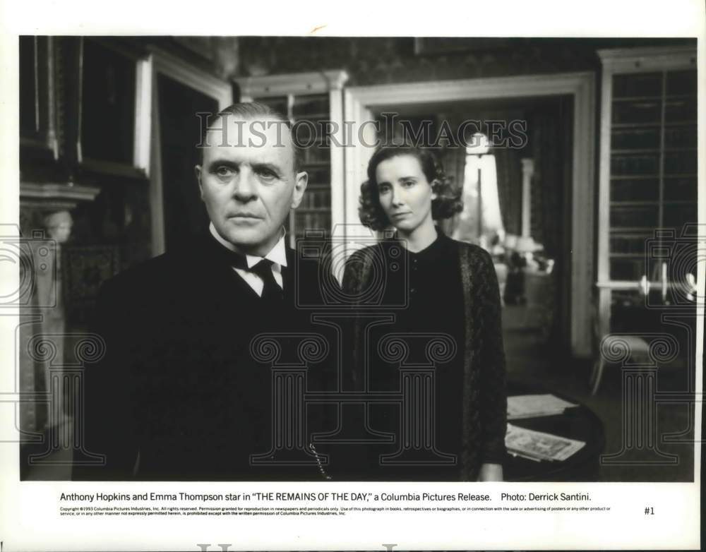 1993, Welsh Actor Anthony Hopkins &amp; co-star, &quot;The Remains Of The Day&quot; - Historic Images