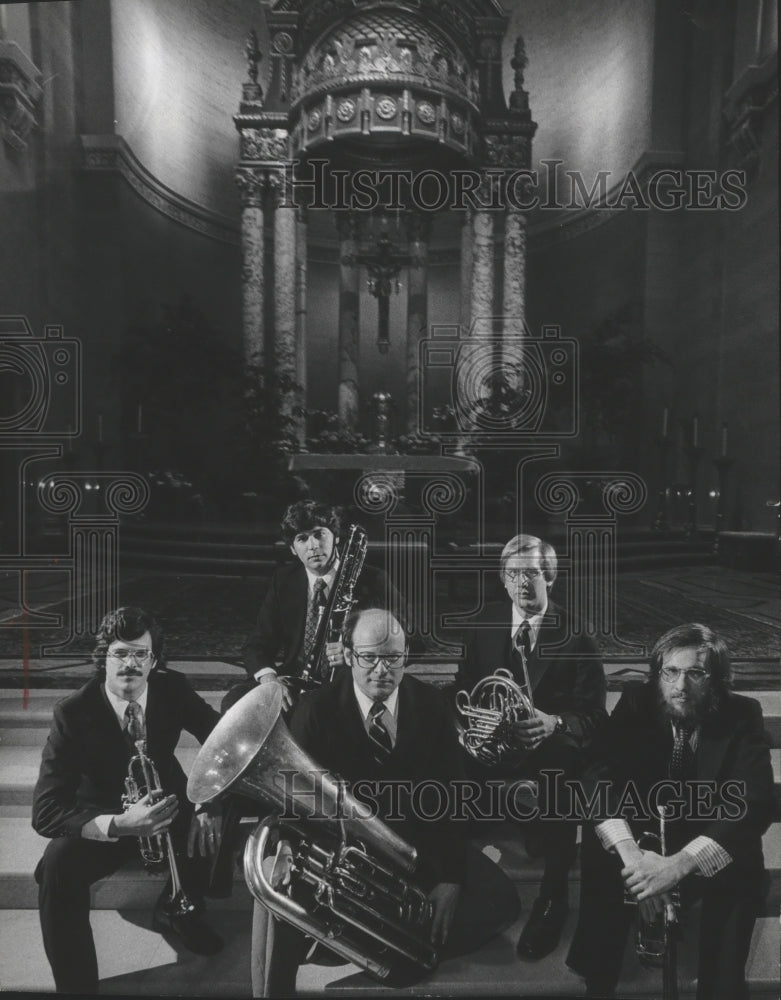 1979, The Newberry Brass quintet as St. John&#39;s Cathedral, Milwaukee - Historic Images