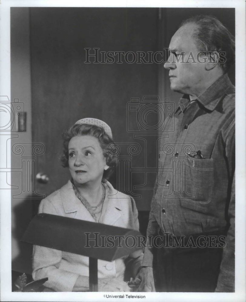 1973 Press Photo E.G. Marshall &amp; Mildred Natwick in &quot;Money to Burn&quot;- Historic Images