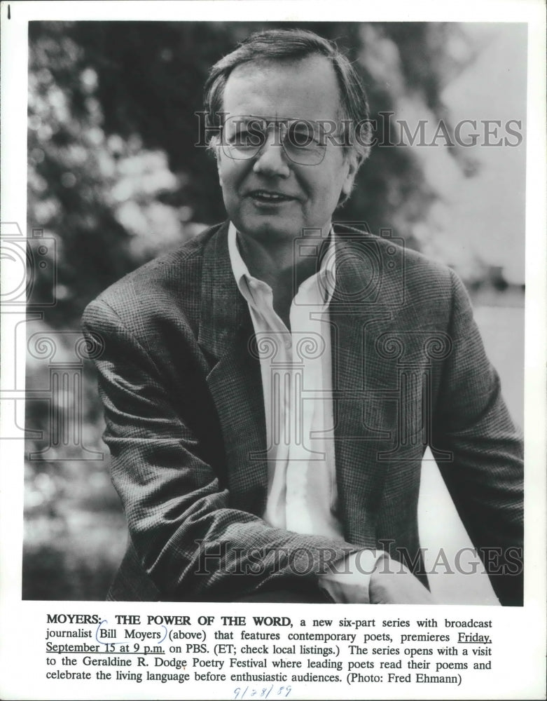 1989, Bill Moyers, Host of "The Power Of The Word" - mjp24819 - Historic Images