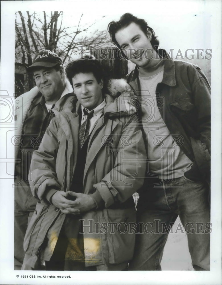 1993 Press Photo Actor Rob Morrow With Barry Corbin And John Corbett - mjp24824 - Historic Images