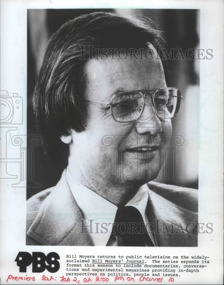 1980 Press Photo PBS Series Host Bill Moyers - mjp25112-Historic Images