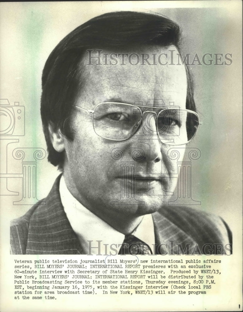 1975 Public Television Journalist Bill Moyers - Historic Images