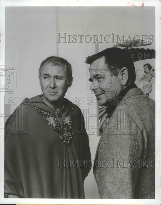 1973, Glenn Ford & Anthony Quayle in "Jarrett" - Historic Images