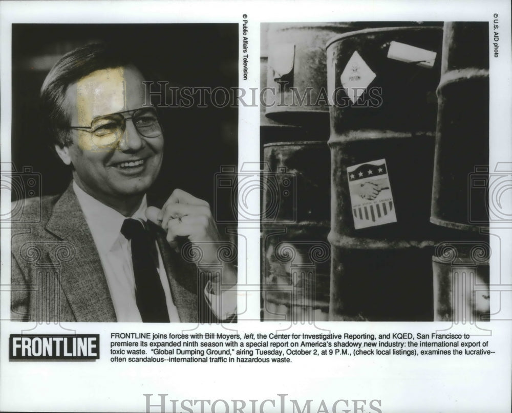 1990 Press Photo CBS News Correspondent Bill Moyers - mjp25539 - Historic Images