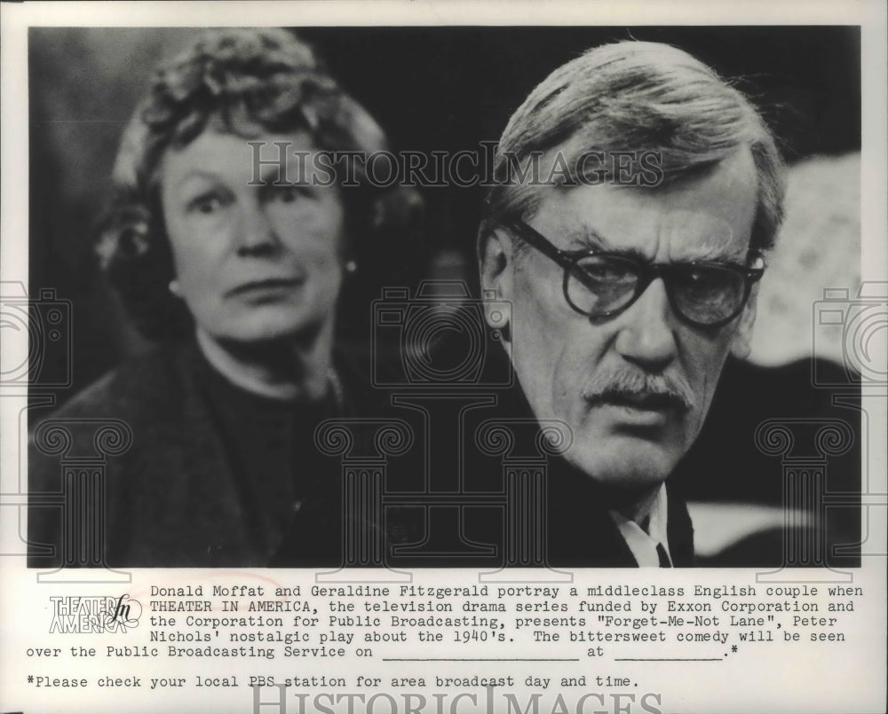 1975 Geraldine Fitzgerald and Donald Moffat in &quot;Forget-Me-Not Lane&quot; - Historic Images