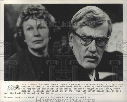 1975 Geraldine Fitzgerald and Donald Moffat in "Forget-Me-Not Lane" - Historic Images