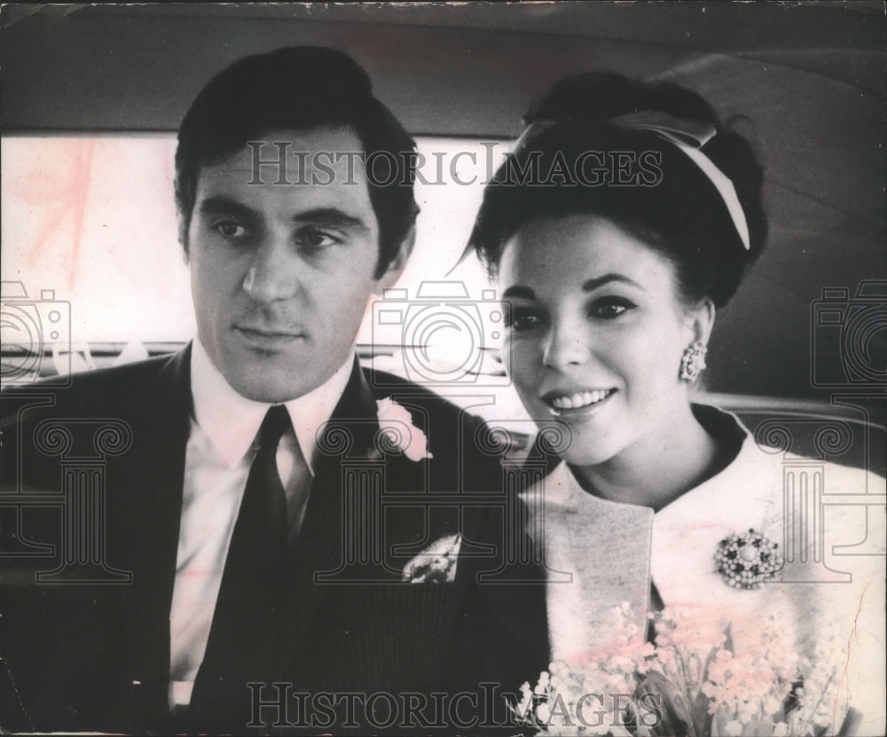 1967, Anthony Newley and wife, actress Joan Collins - Historic Images