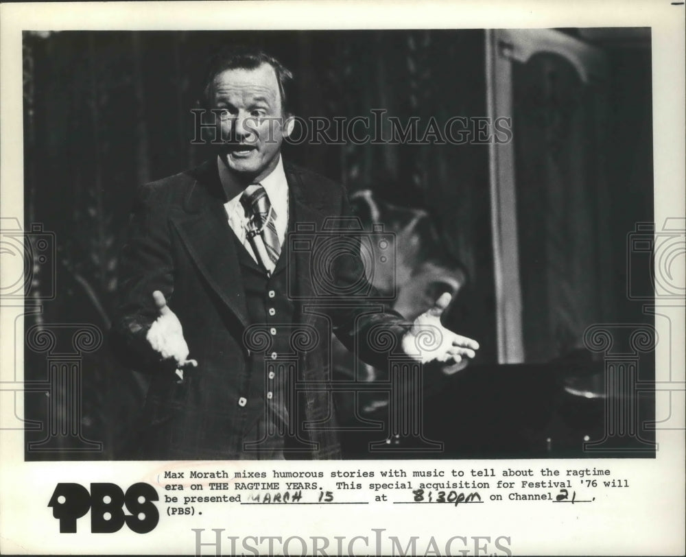 1976 Press Photo Max Morath on &quot;The Ragtime Years&quot; - mjp25903 - Historic Images