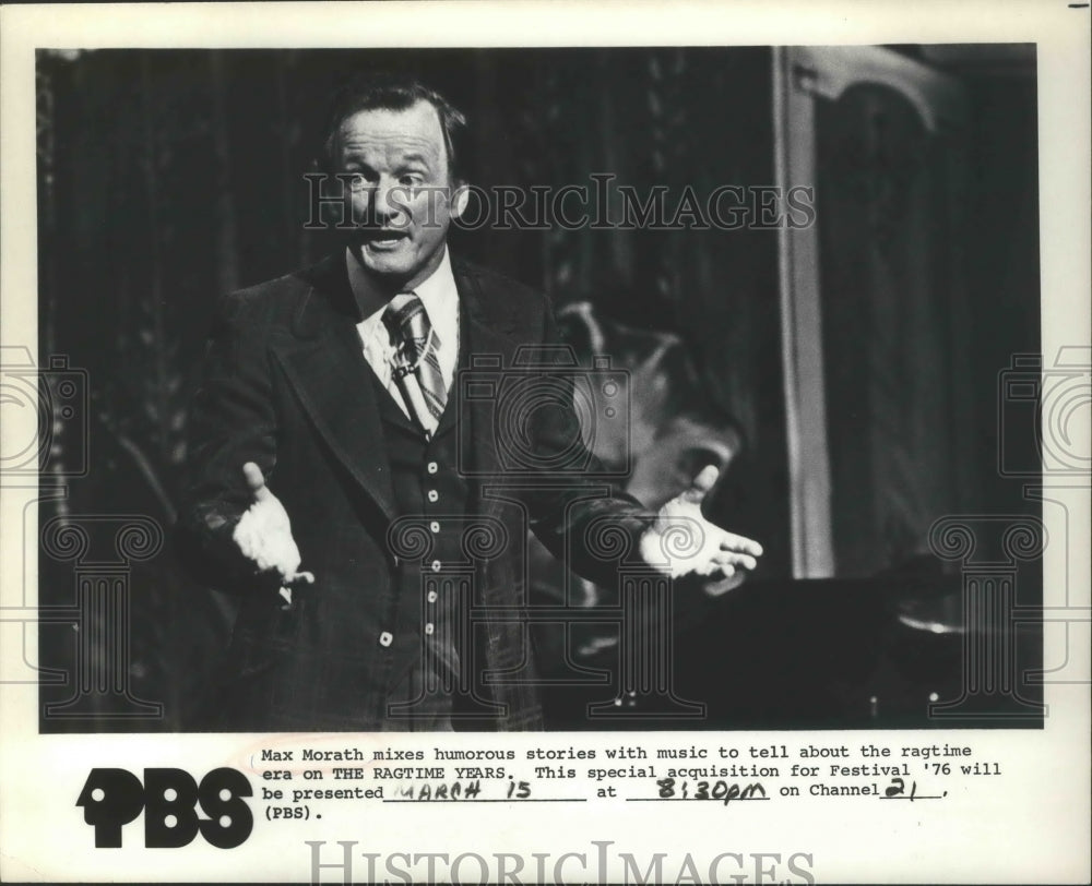 1976 Press Photo Max Morath on "The Ragtime Years" - mjp25903 - Historic Images