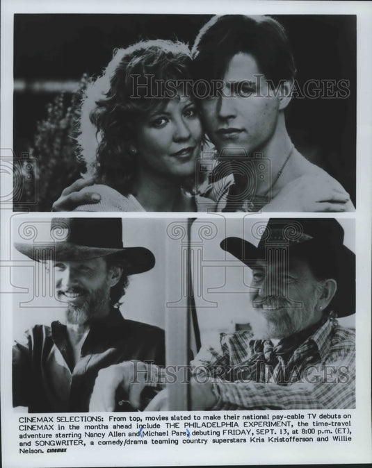 1984, Michael Pare & Nancy Allen in "The Philadelphia Experiment" - Historic Images