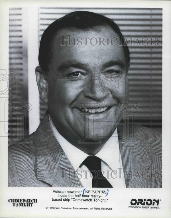 1989 Press Photo Ike Pappas, Veteran Newsman and Host of 