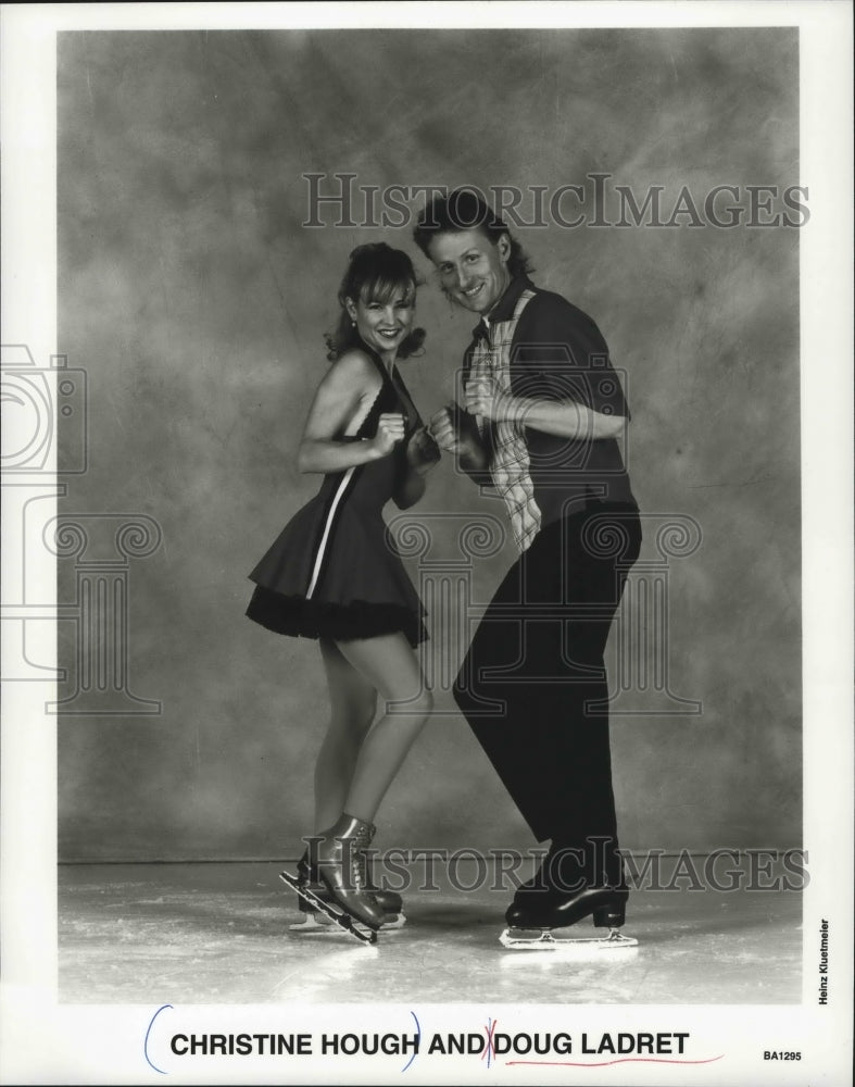 Press Photo Christine Hough and Doug Ladret, ice skaters - Historic Images