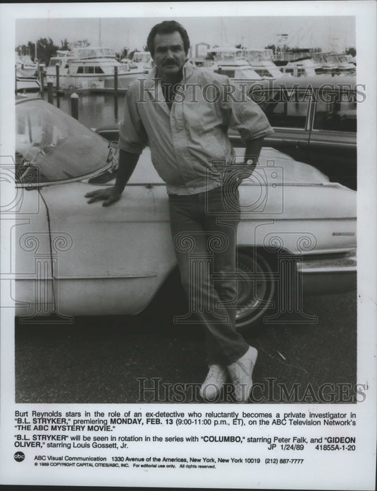 1989, Burt Reynolds stars in the title role on B.L.Stryker, on ABC. - Historic Images