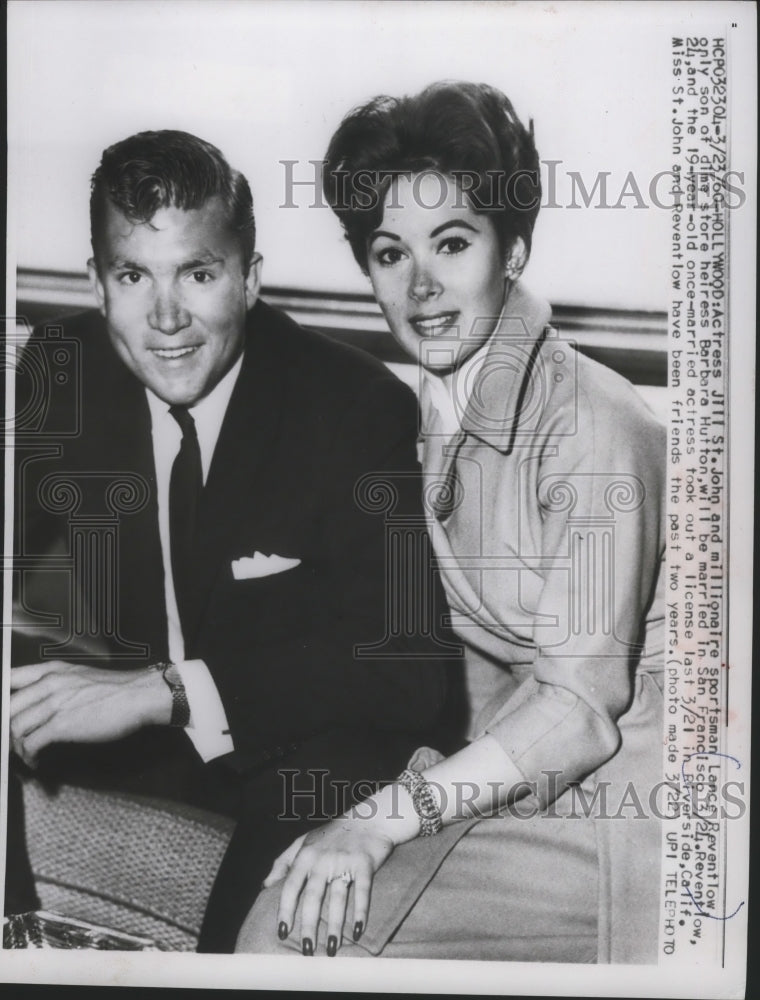 1960, Jill St. John and sportsman Lance Reventlow in Hollywood. - Historic Images