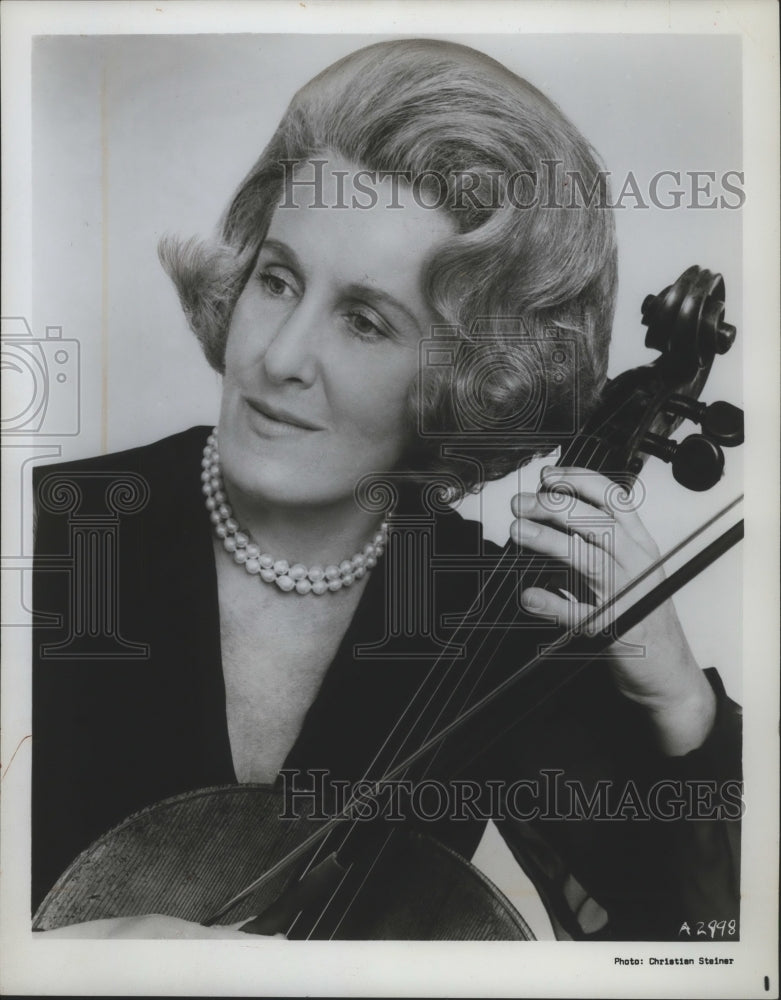 1975, Cellist Zara Nelsova, soloist at Peninsula Festival Orchestra. - Historic Images