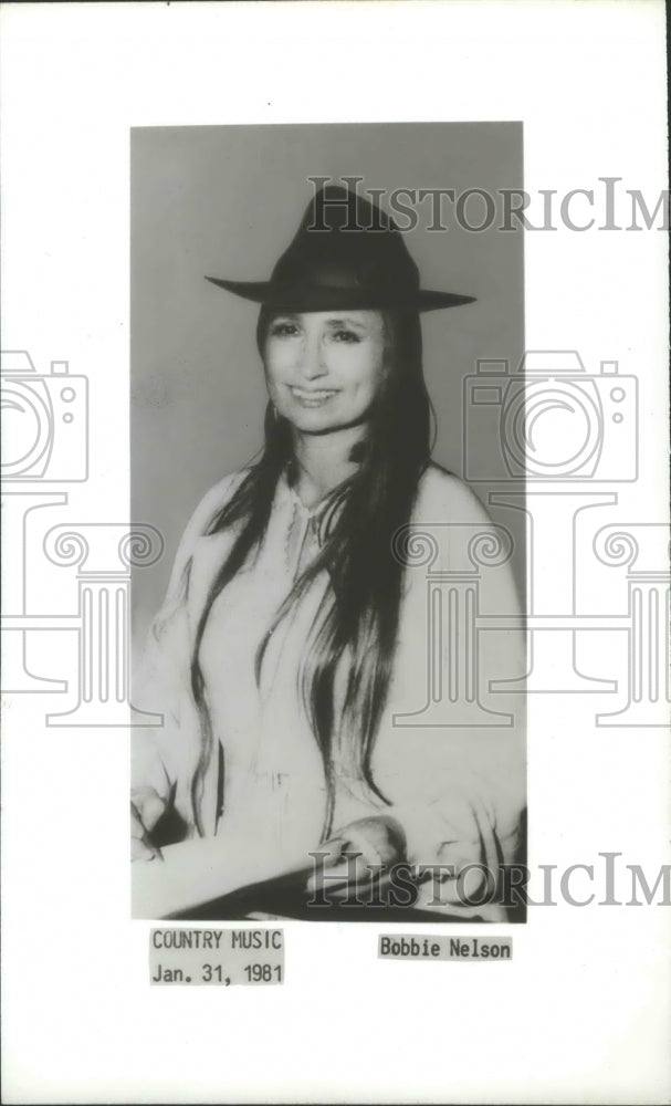 1981, Bobbie Nelson country musician, sister of Willie Nelson - Historic Images