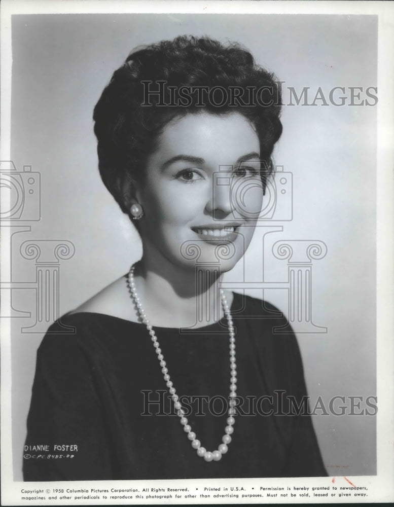 1958, "The Last Hurrah" star Dianne Foster - Historic Images