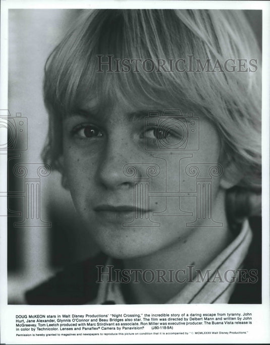 1982, Actor Dough McKeon in the Disney Film "Night Crossing" - Historic Images