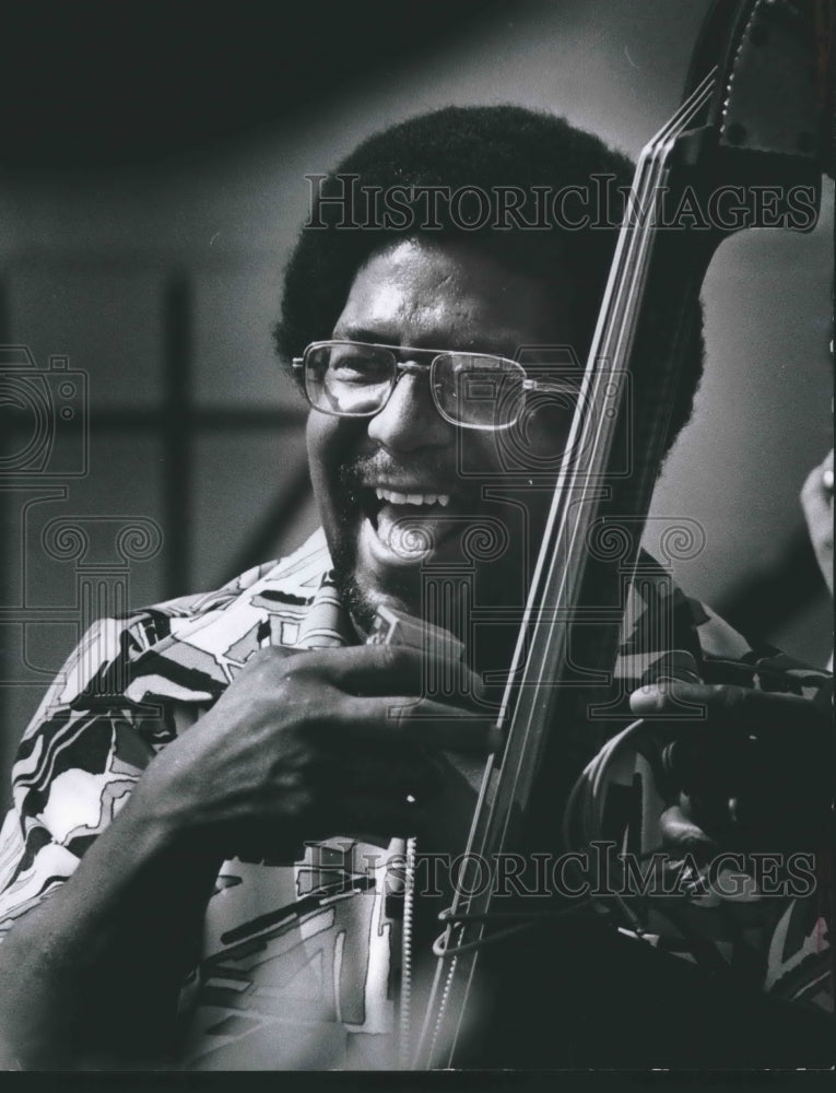 1974, Wilson &quot;Pee Wee&quot; McKindra, Bass Player from Chicago, Illinois - Historic Images