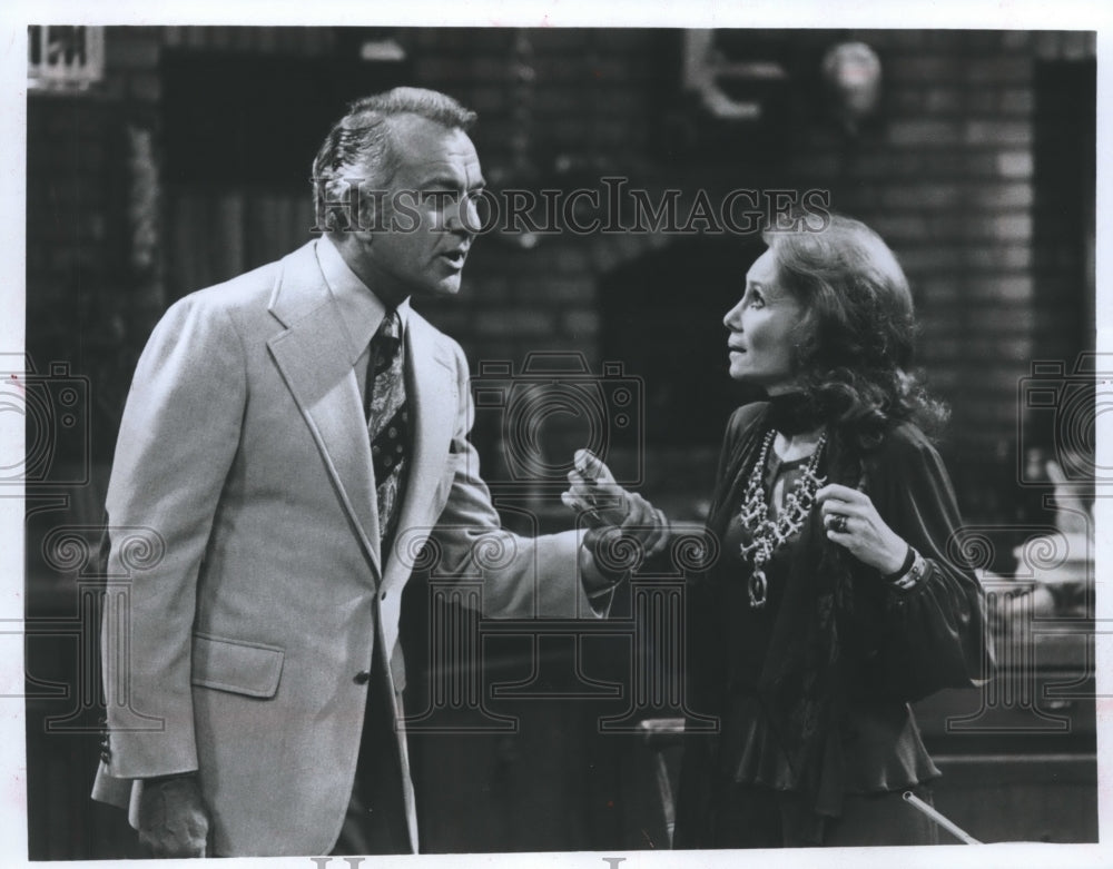 1977, "Soap" stars Katherine Helmond and Robert Mandan - mjp27104 - Historic Images