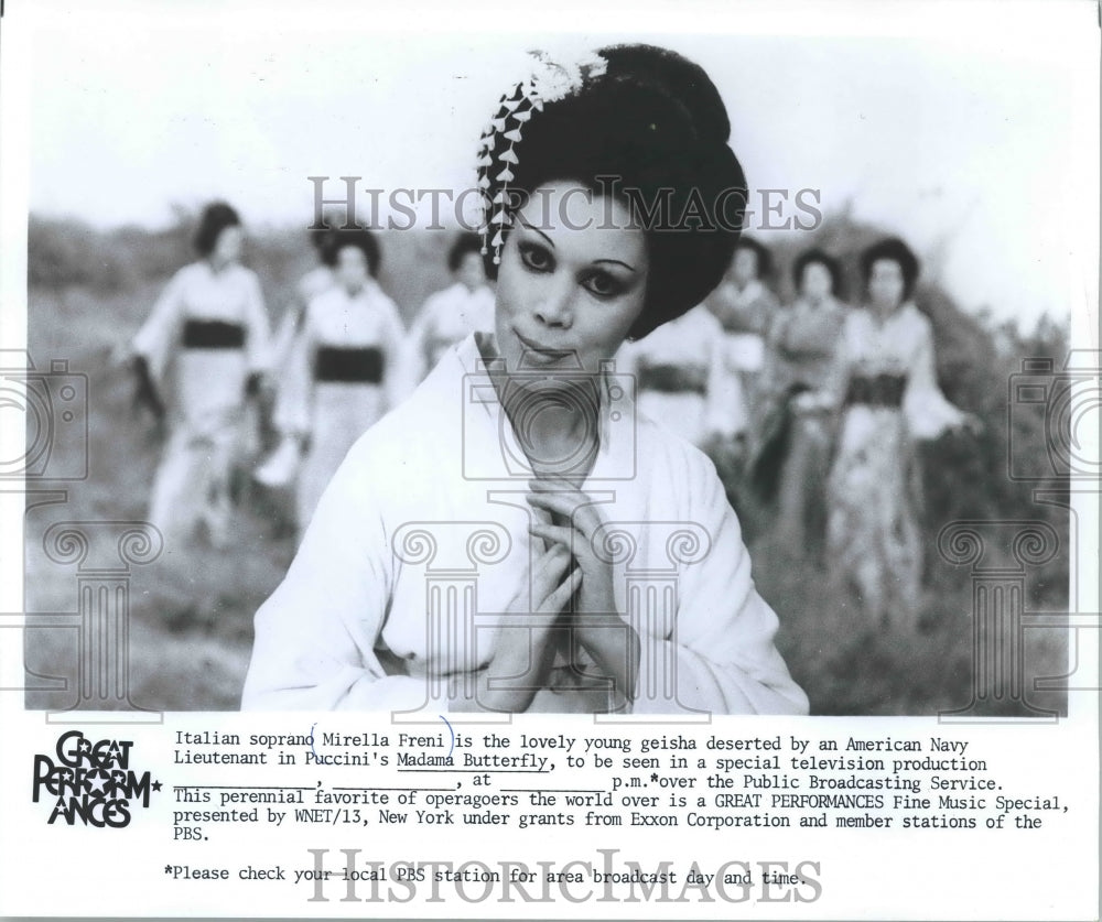 1976 Press Photo Mirella Freni in &quot;Madama Butterfly&quot; Opera - Historic Images