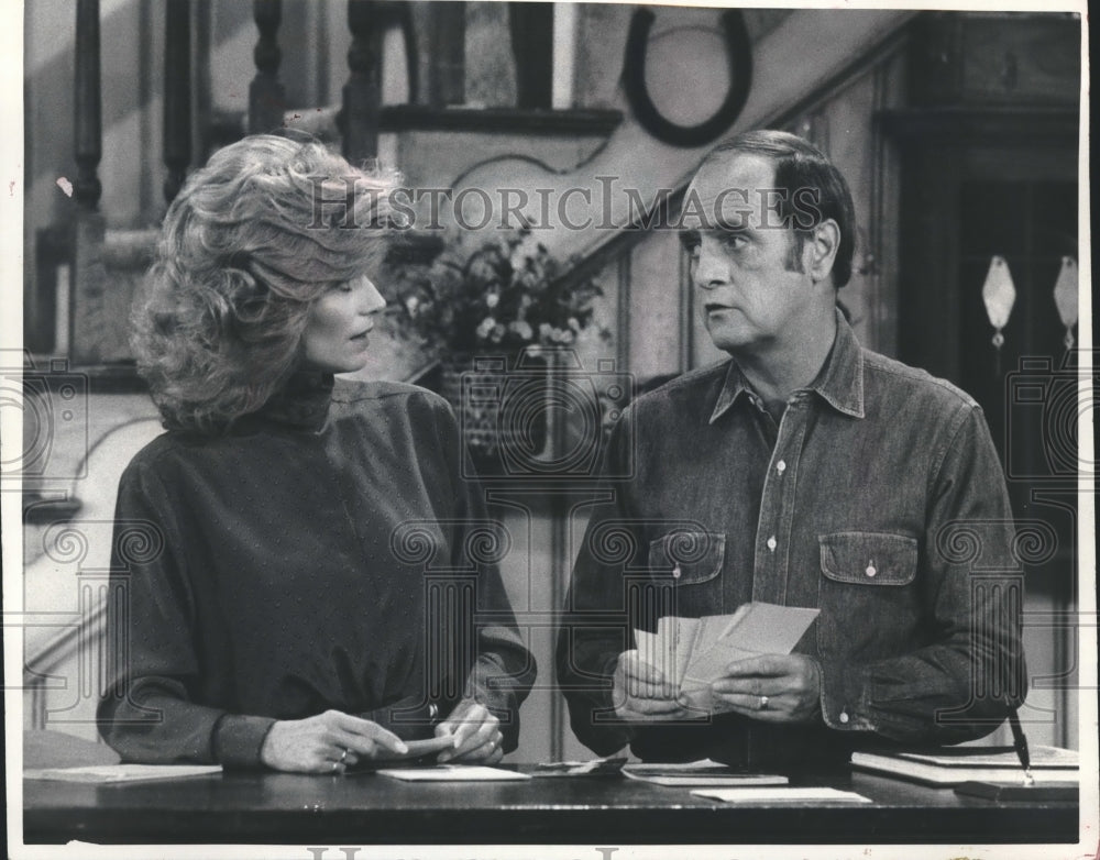 1985 Press Photo Actor Bob Newhart with Mary Franz in &quot;Newhart&quot; - mjp27172-Historic Images