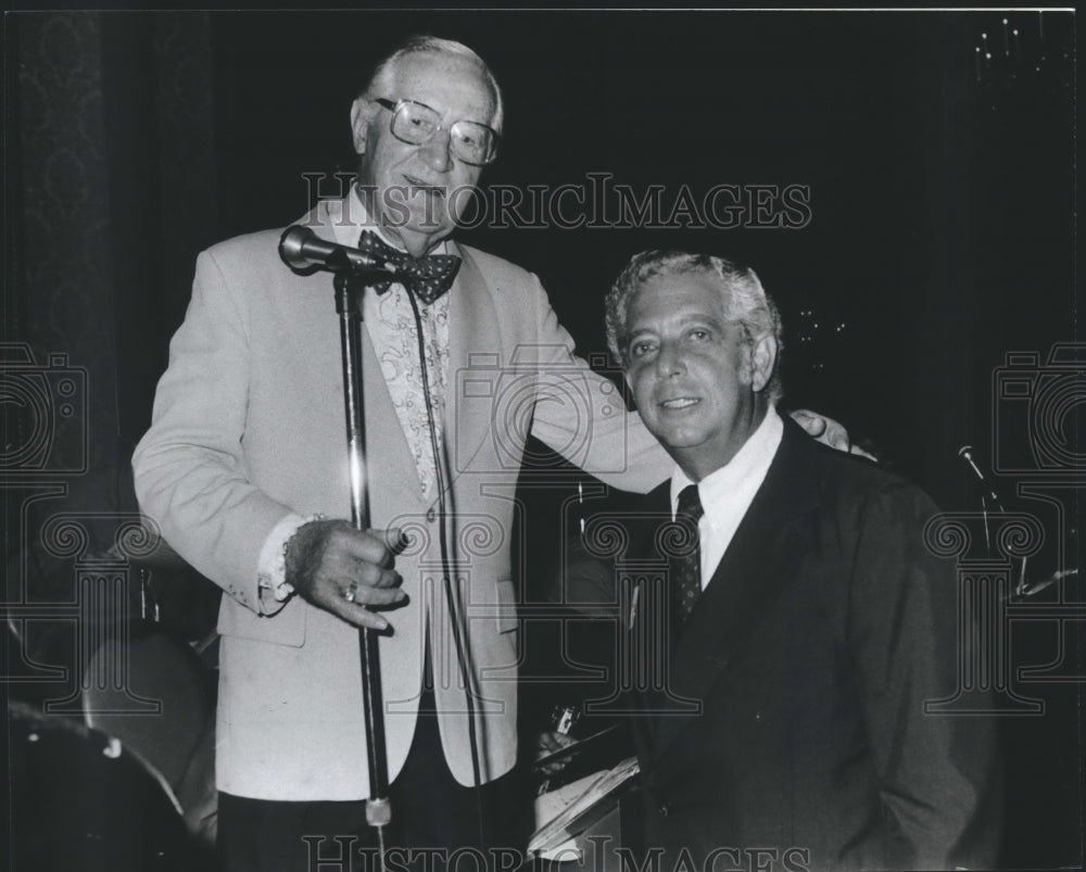 1981, Bandleader Ray McKinley &amp; Kenneth Jamron at a dinner-dance - Historic Images