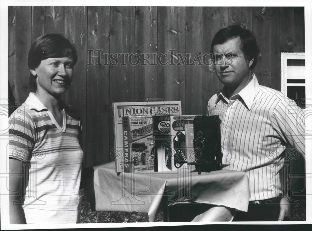 1989, Jim &amp; Joan McKeown with books they have published, Wisconsin - Historic Images