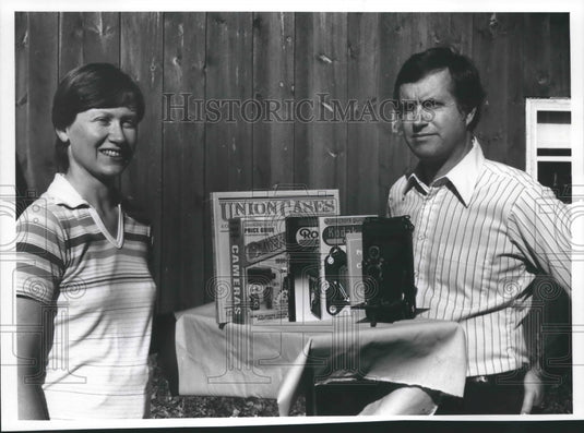 1989, Jim & Joan McKeown with books they have published, Wisconsin - Historic Images