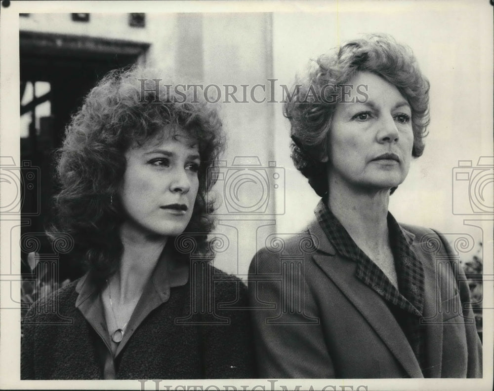 1990, Linda Kelsey and Allyn Ann McLerie on "Lou Grant" CBS-TV - Historic Images