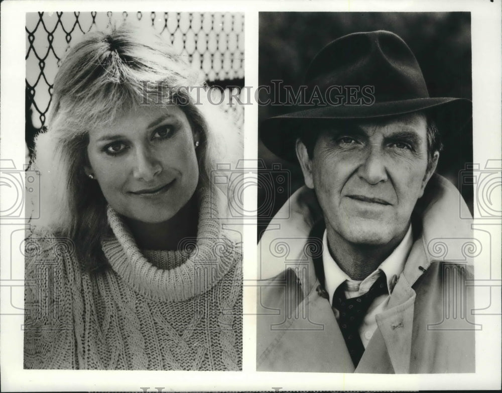 1985 Press Photo Caren Kaye and Robert Lansing "Simon and Simon" CBS-TV-Historic Images