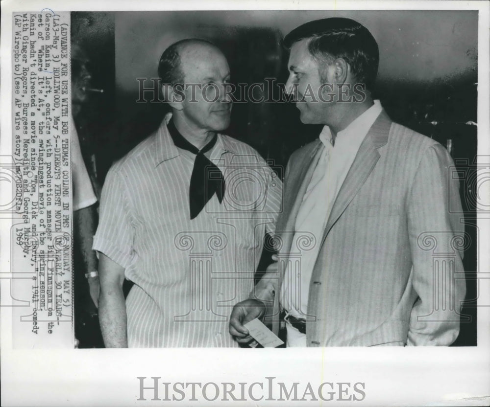 1969, Garson Kanin and Bill Finnegan on &quot;Where It&#39;s At&quot; - Historic Images