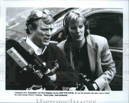 1994 Press Photo Filmmakers D. A. Pennebaker & Chris Hegedus shot "The War Room" - Historic Images