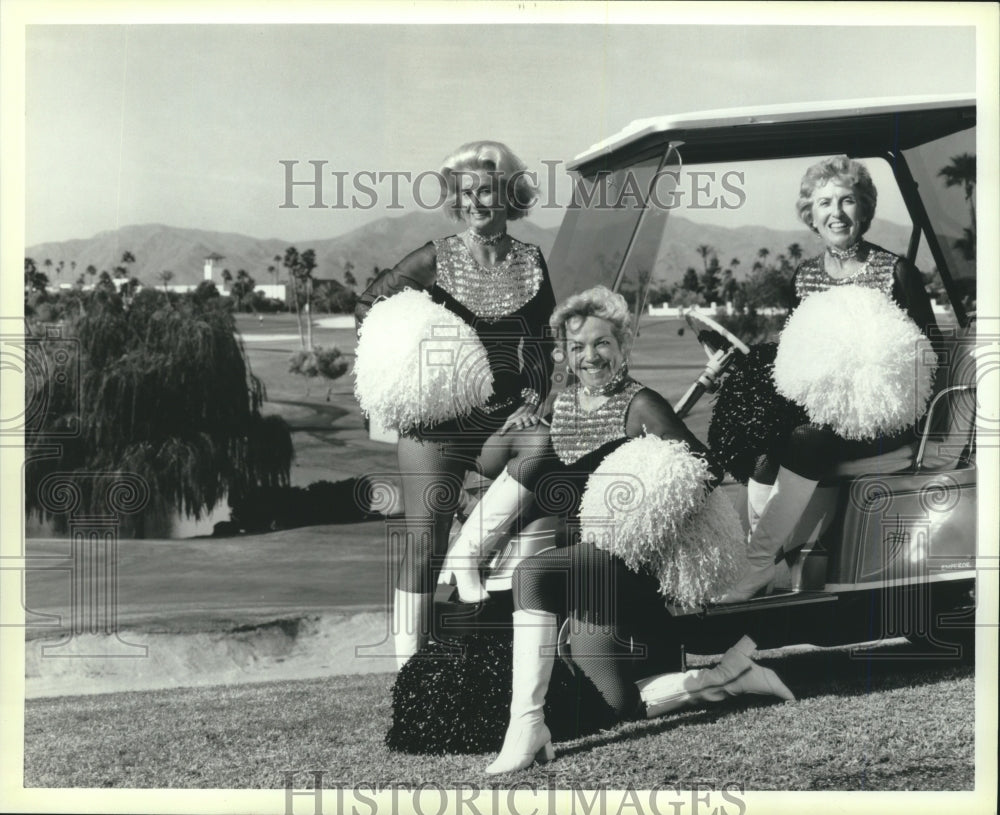 1985, Calendar picture Pom Poms dance troupe lovelies, United States. - Historic Images