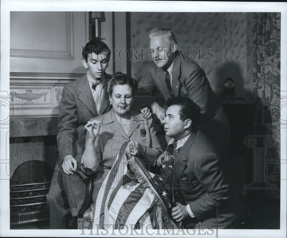 Press Photo Players on "The Aldrich Family" an NBC radio comedy - Historic Images