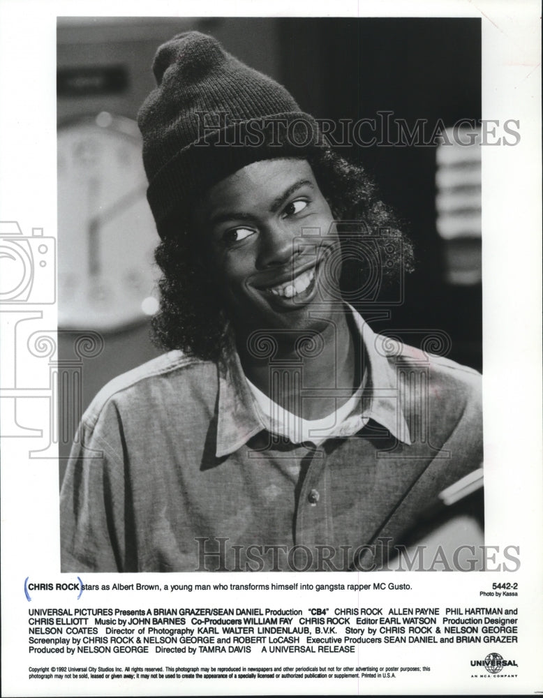 1992 Press Photo Chris Rock stars as Albert Brown in "CB4." - mjp27681 - Historic Images